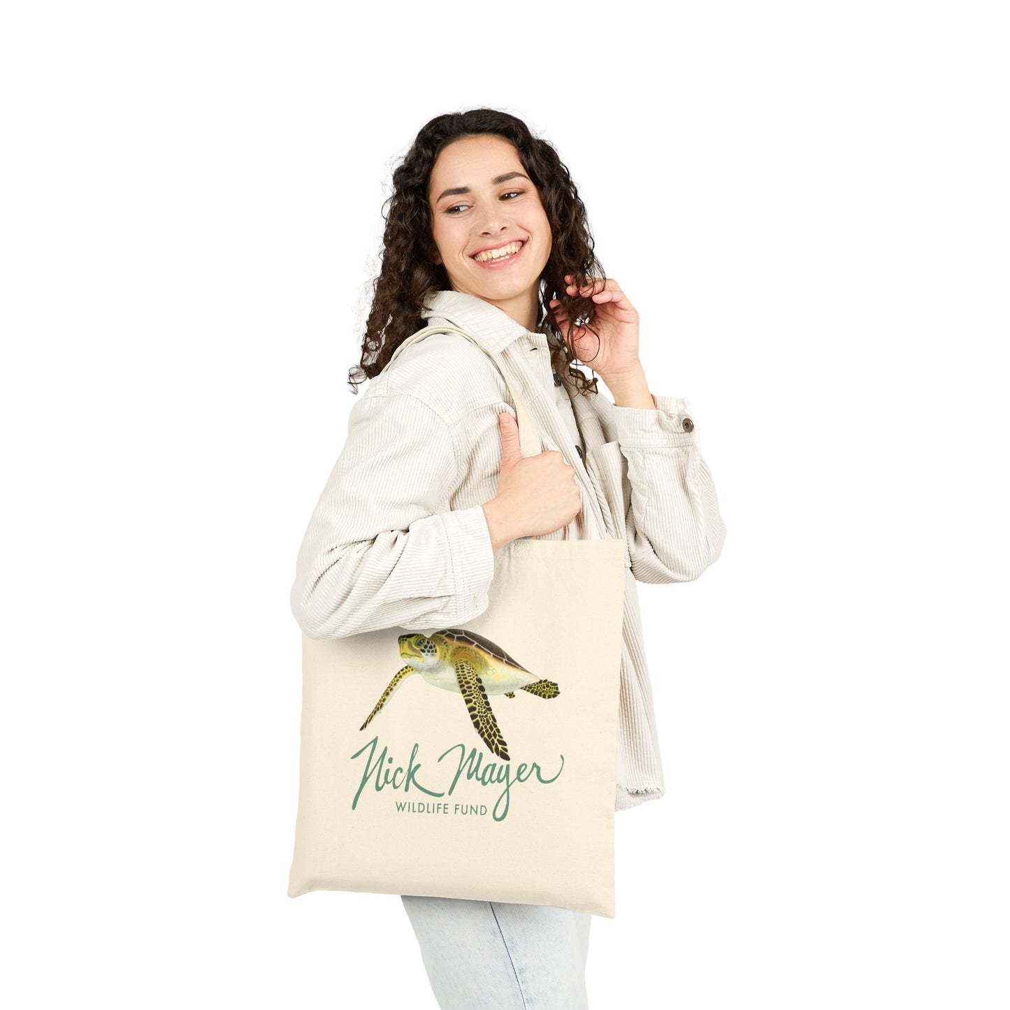Juvenile Endangered Sea Turtle Cotton Canvas Tote Bag