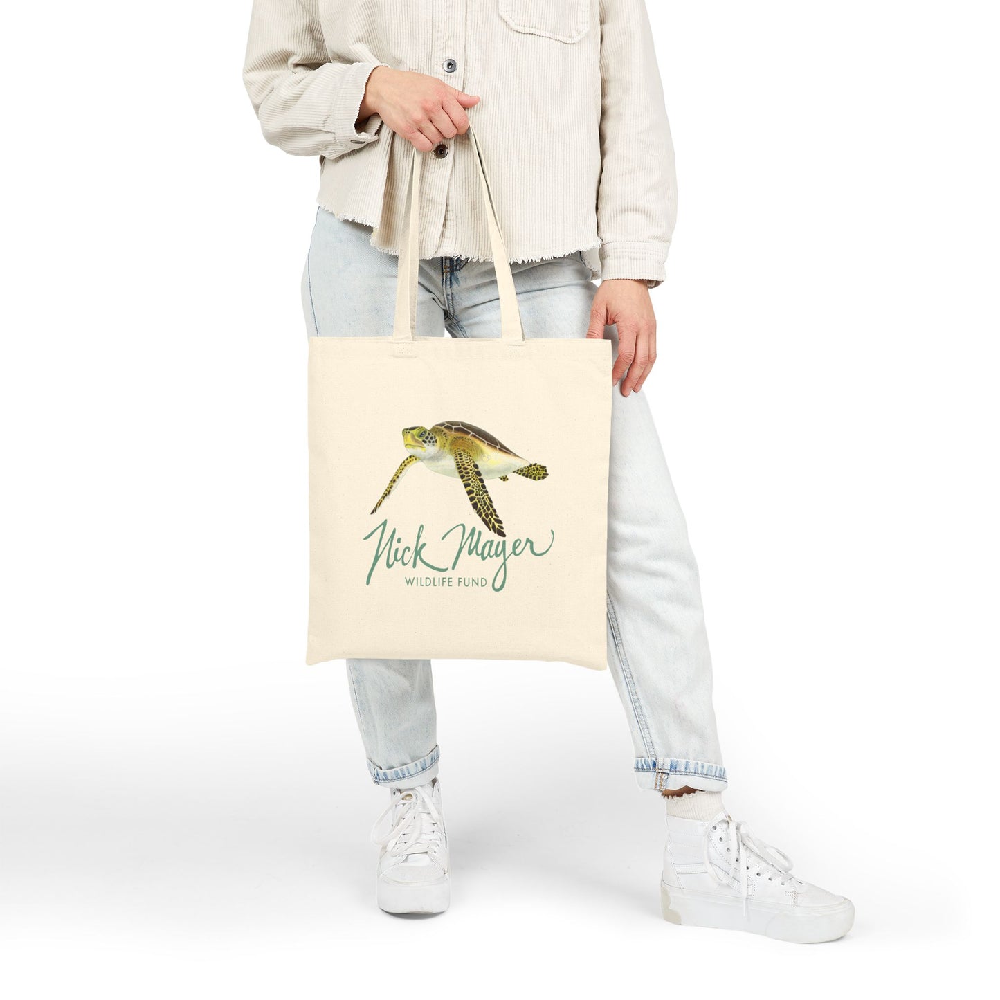 Juvenile Endangered Sea Turtle Cotton Canvas Tote Bag