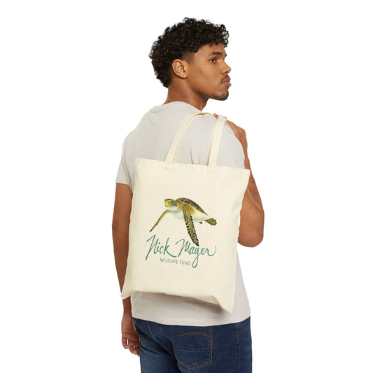 Juvenile Endangered Sea Turtle Cotton Canvas Tote Bag