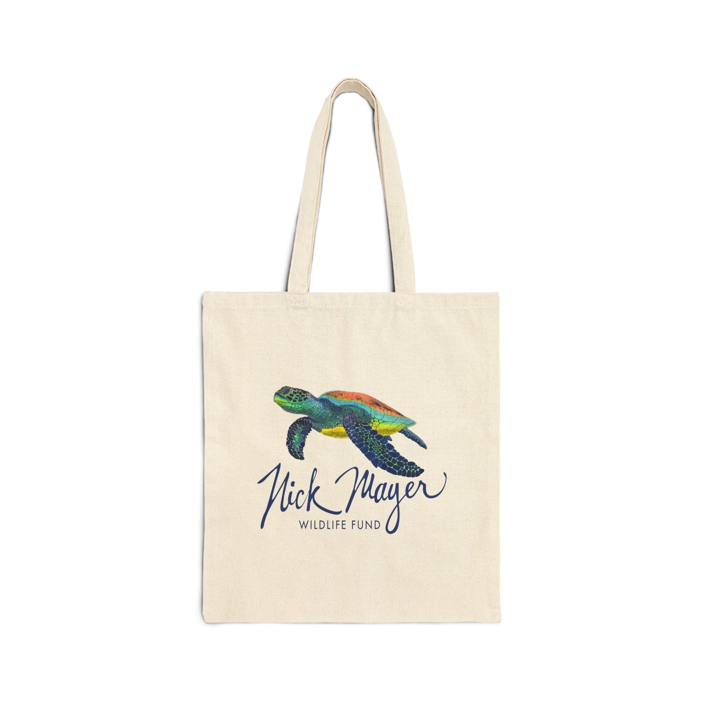 Adult Endangered Sea Turtle Cotton Canvas Tote Bag