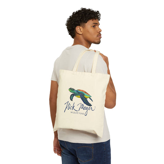 Adult Endangered Sea Turtle Cotton Canvas Tote Bag