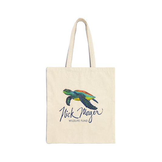 Adult Endangered Sea Turtle Cotton Canvas Tote Bag